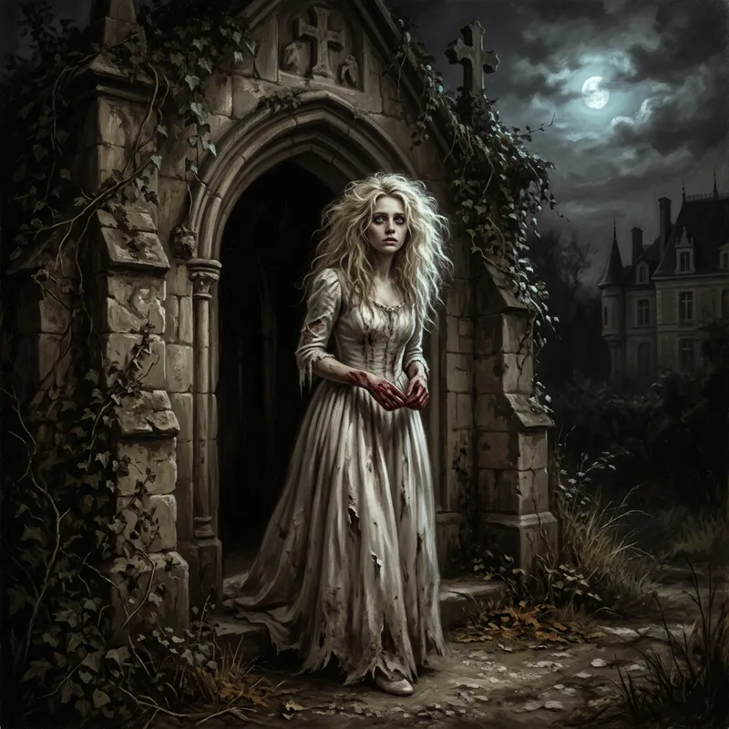 Illustration of Catherine Valmont, the Living Dead Girl