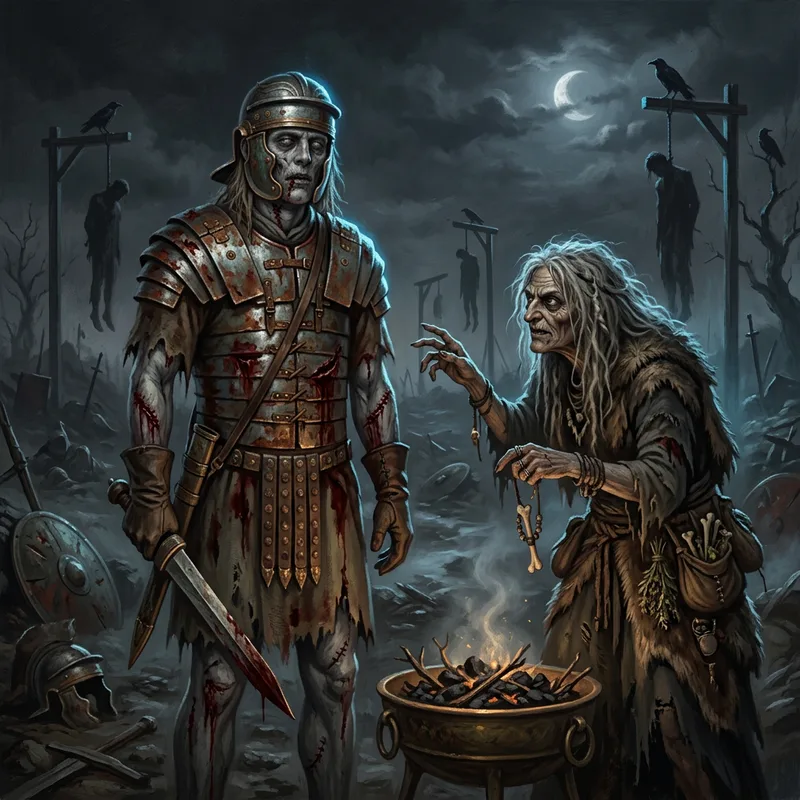 Illustration of Erichtho's reanimated soldier