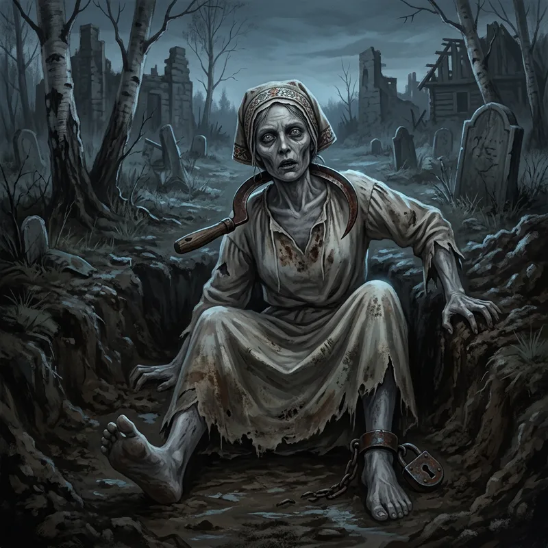 Illustration of Pień padlocked burial